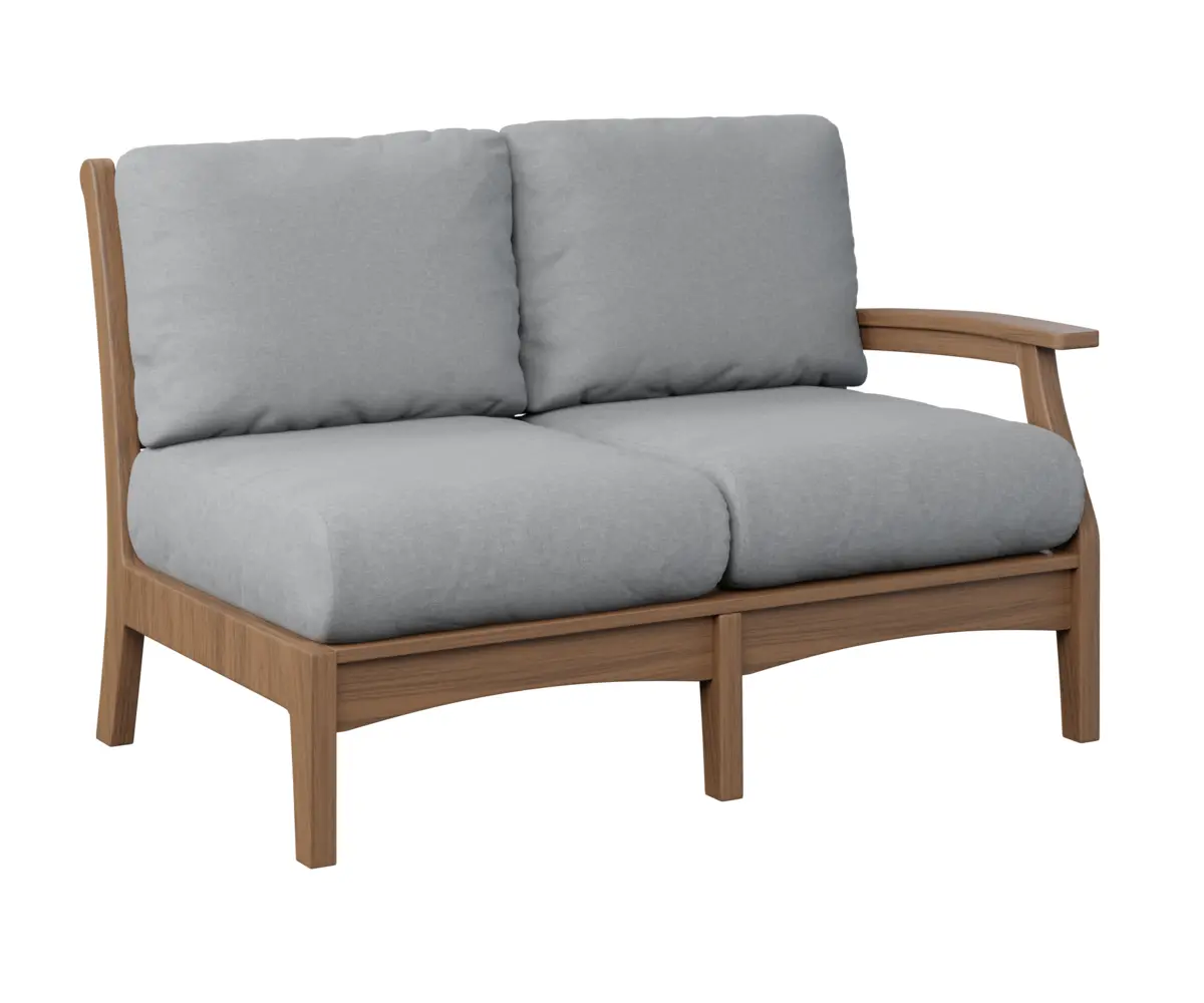 Classic Terrace Left Arm Sectional Loveseat Antique Mahogany Poly