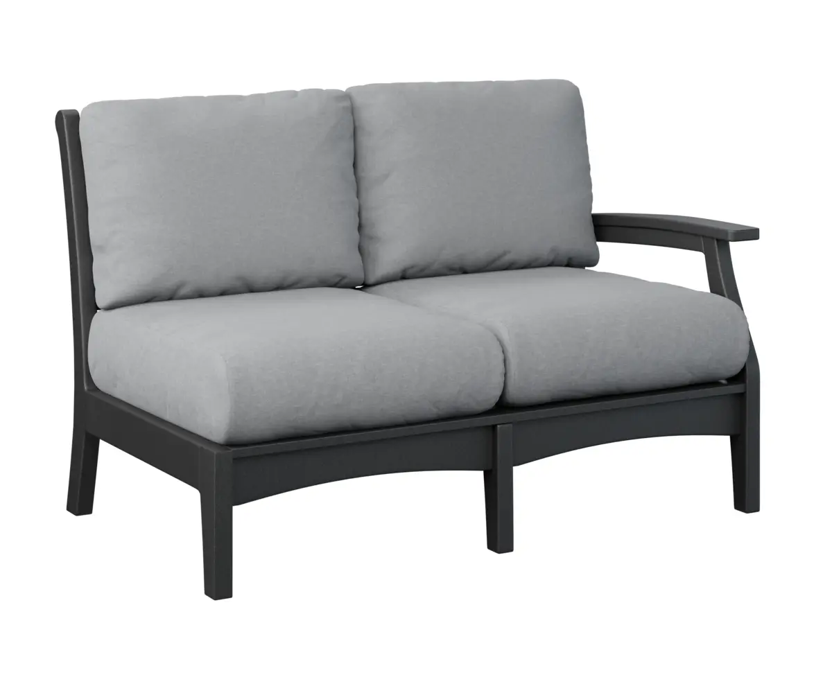 Classic Terrace Left Arm Sectional Loveseat Black Poly