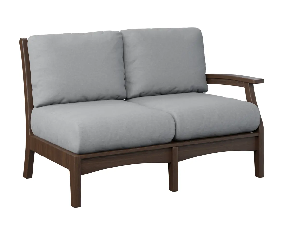 Classic Terrace Left Arm Sectional Loveseat Brazilian Walnut Poly