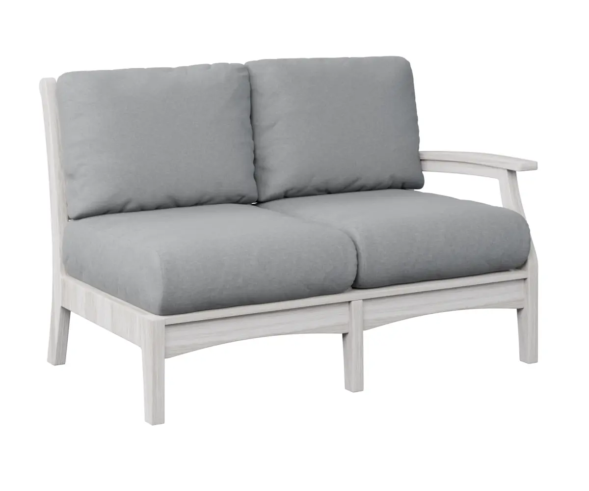 Classic Terrace Left Arm Sectional Loveseat Seashell Poly