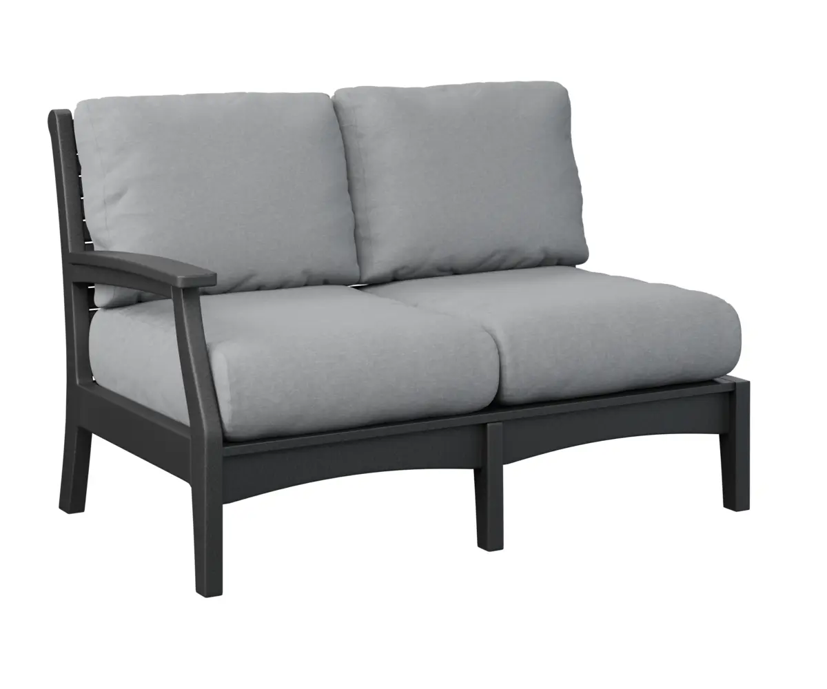 Classic Terrace Right Arm Sectional Loveseat Black Poly