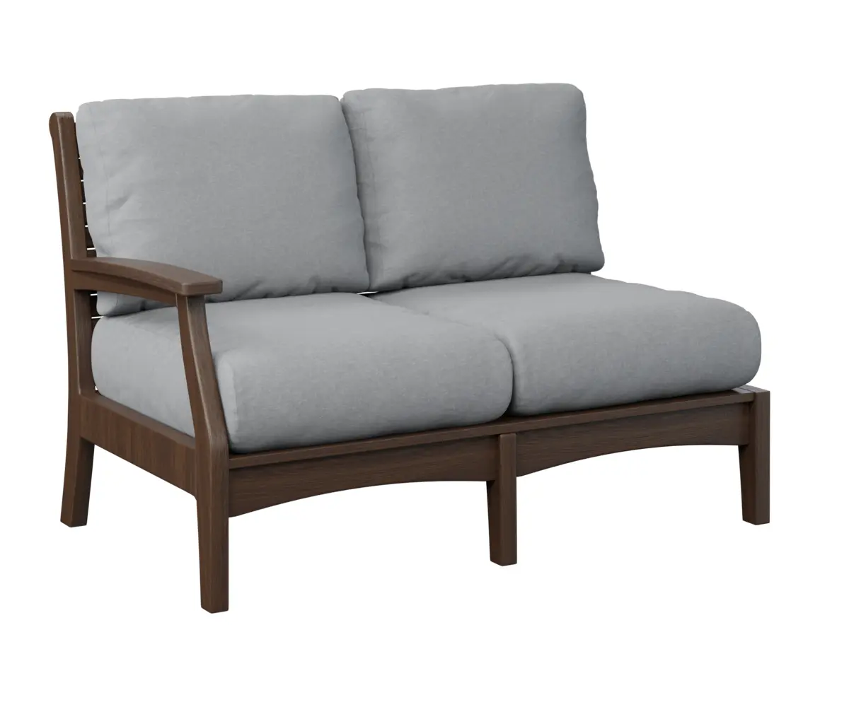 Classic Terrace Right Arm Sectional Loveseat Brazilian Walnut Poly