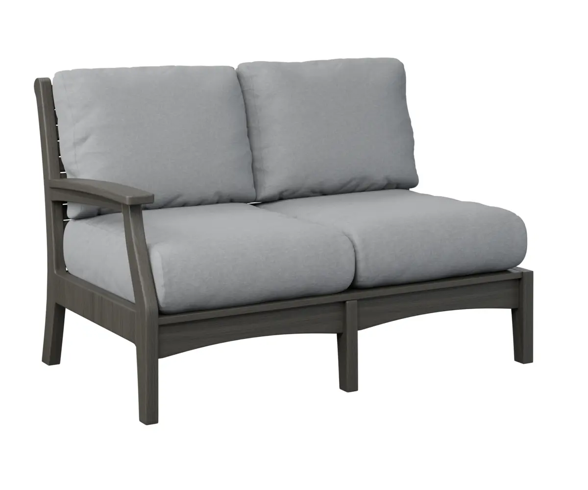 Classic Terrace Right Arm Sectional Loveseat Dark Grey Poly