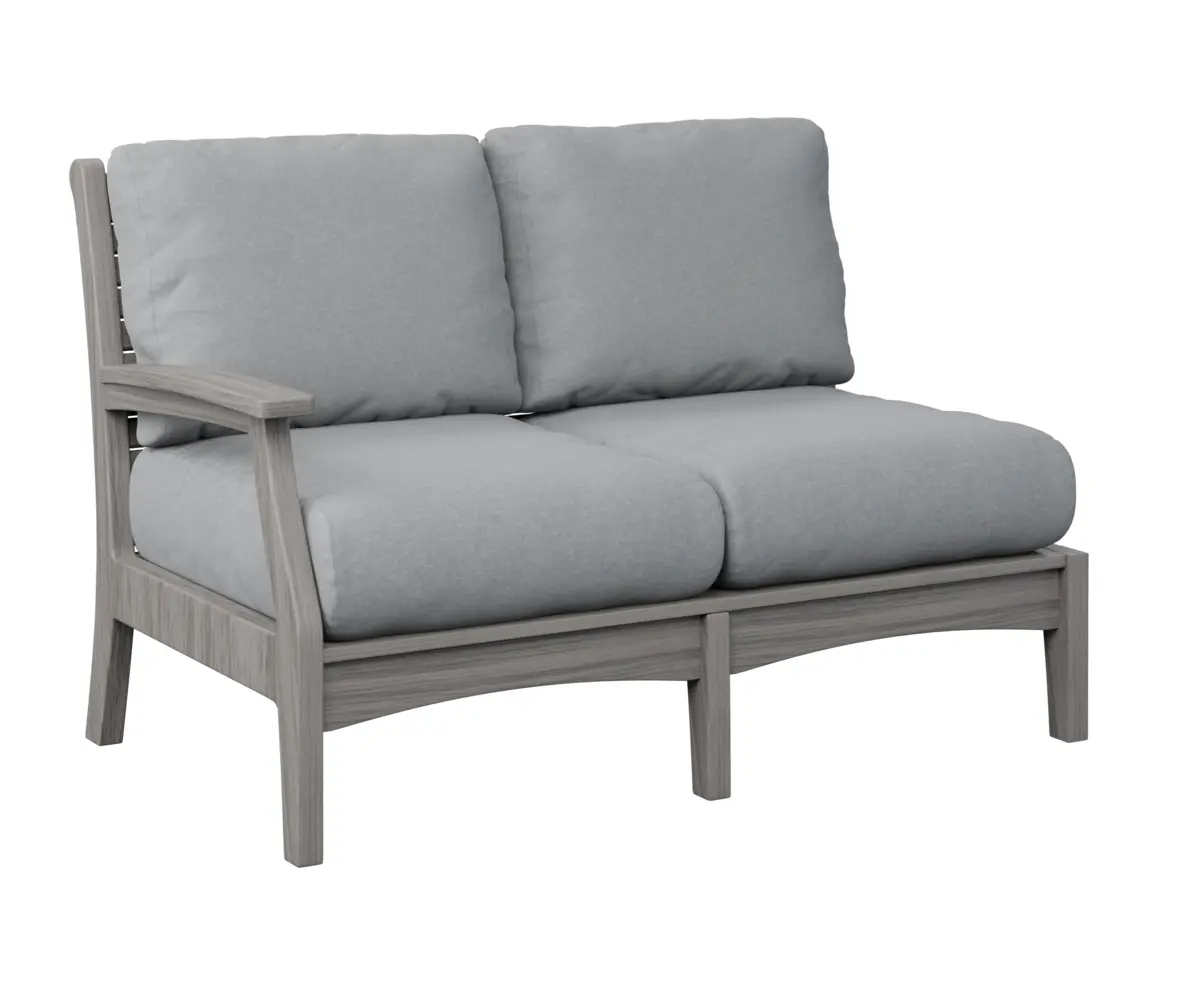 Classic Terrace Right Arm Sectional Loveseat Driftwood Grey Poly