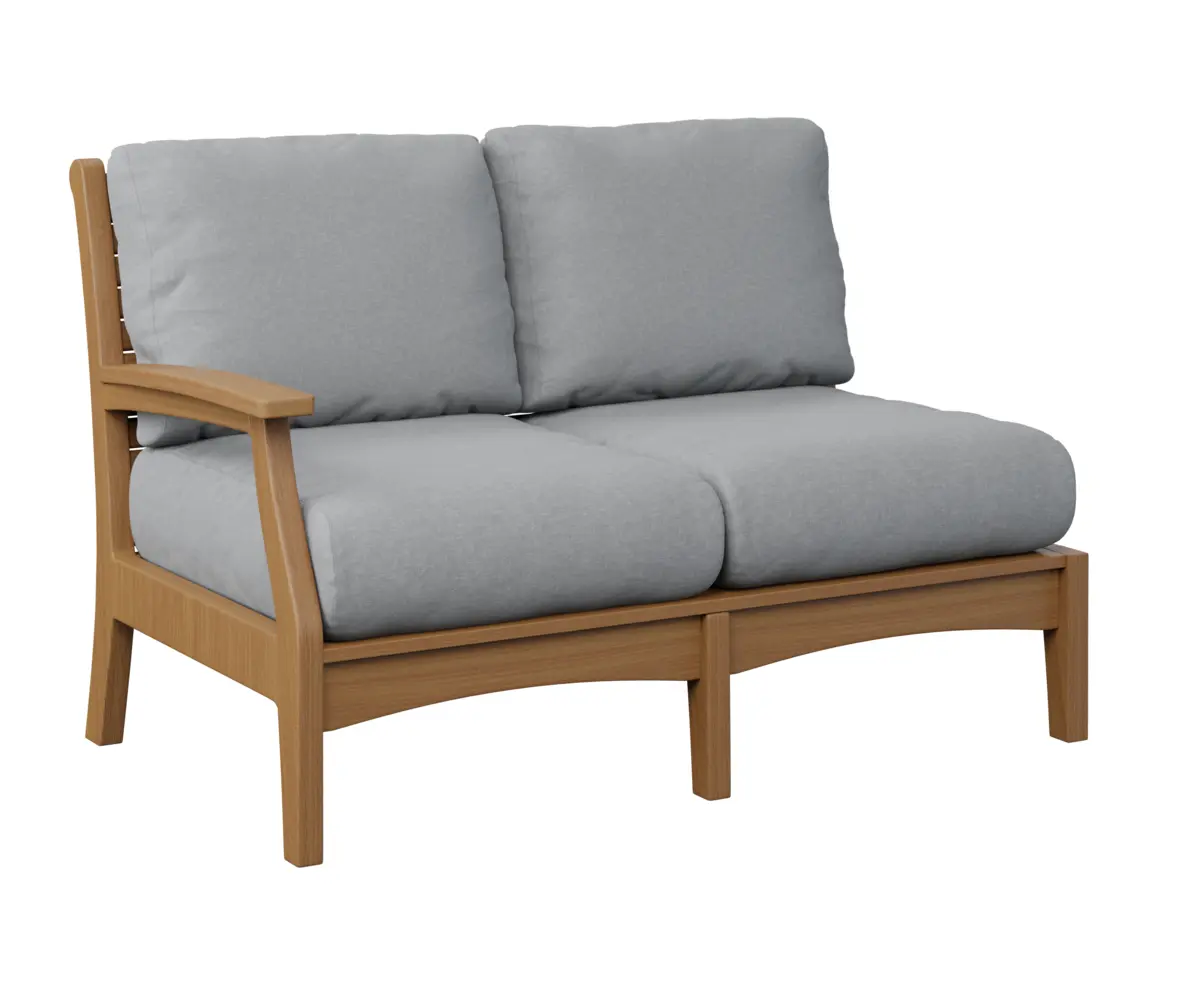 Classic Terrace Right Arm Sectional Loveseat Natural Teak Poly