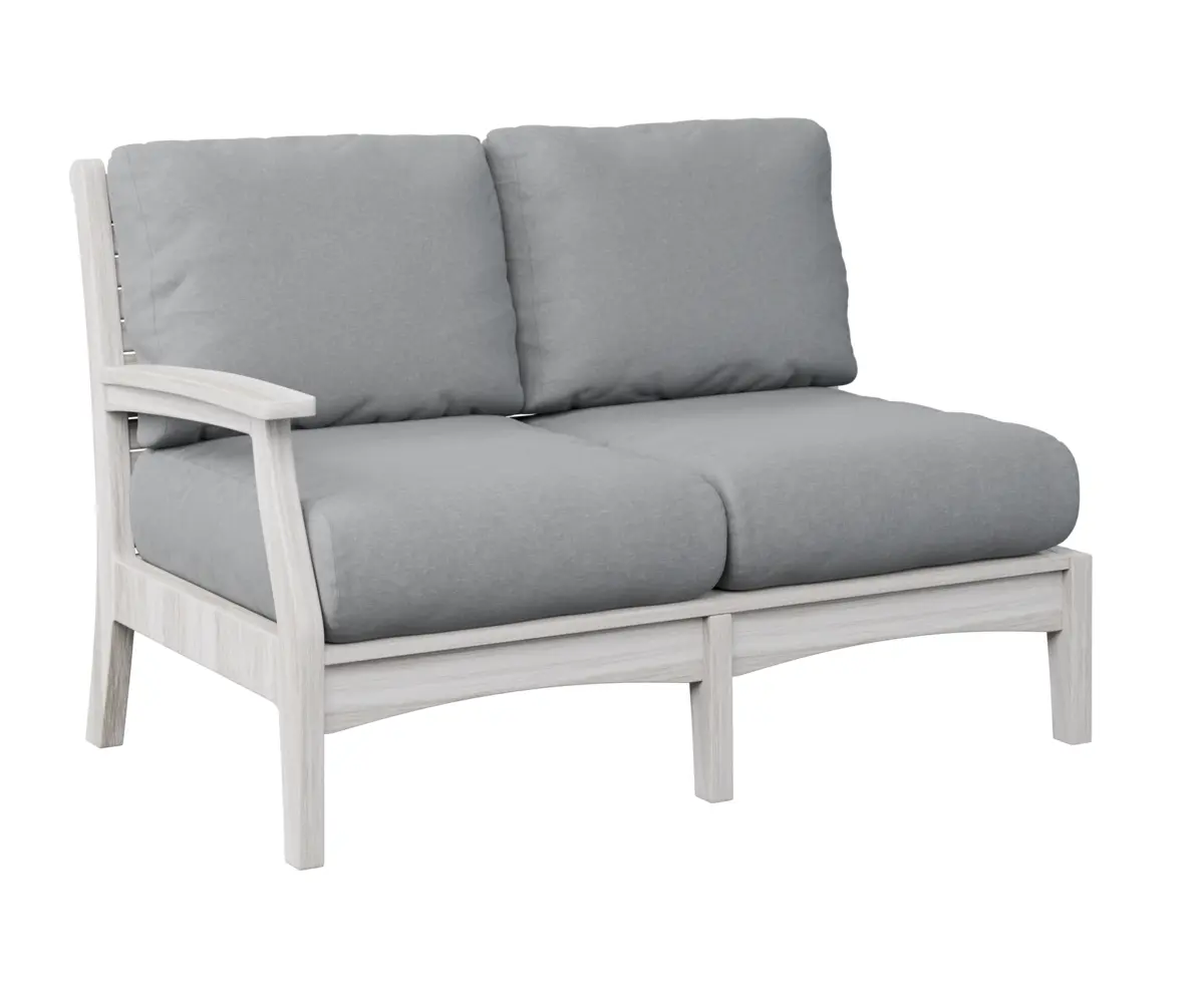Classic Terrace Right Arm Sectional Loveseat Seashell Poly