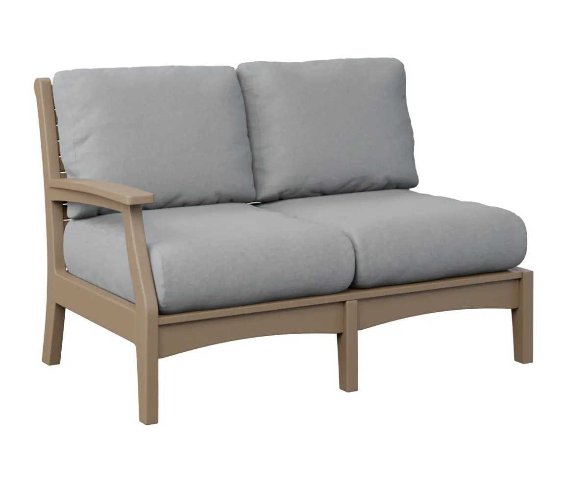 Classic Terrace Right Arm Sectional Loveseat Weatherwood Poly