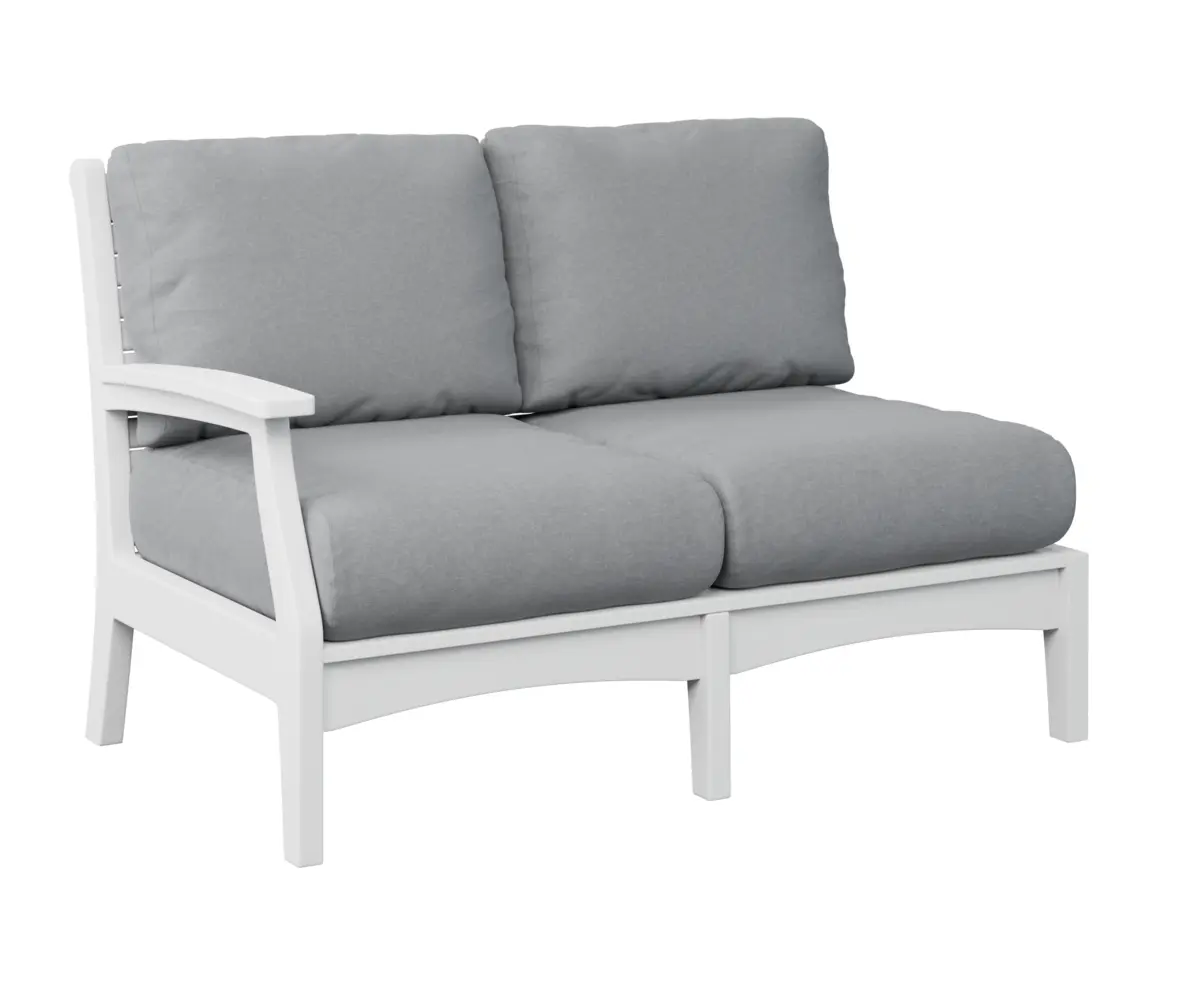 Classic Terrace Right Arm Sectional Loveseat White Poly