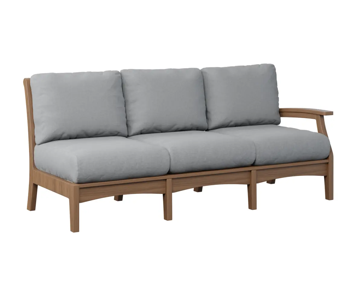 Classic Terrace Left Arm Sectional Sofa Antique Mahogany Poly