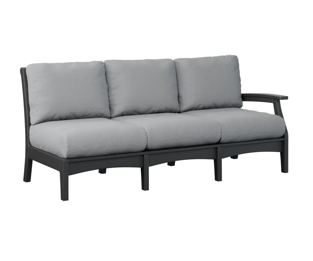 Classic Terrace Left Arm Sectional Sofa Black Poly