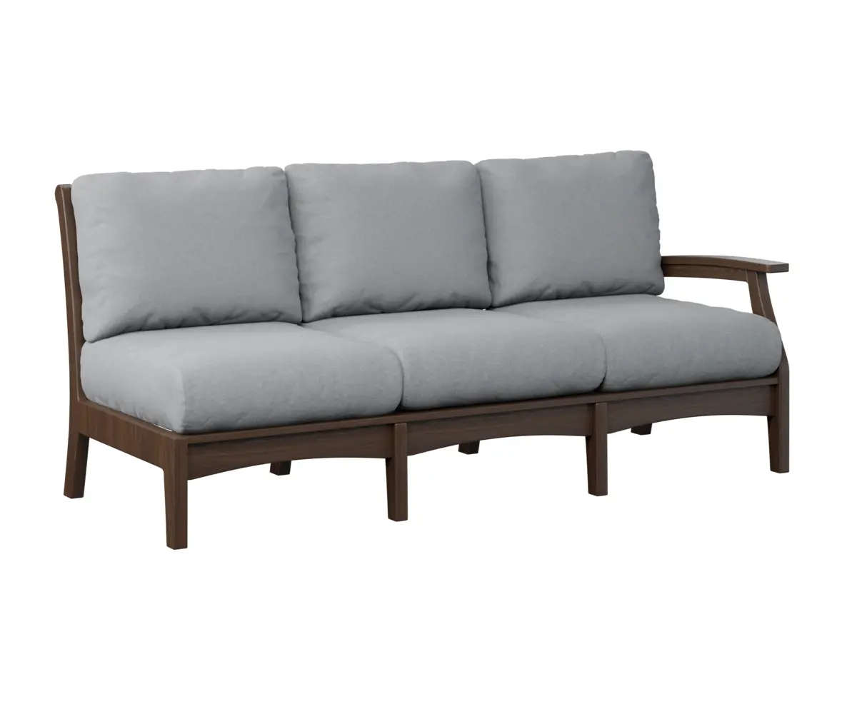 Classic Terrace Left Arm Sectional Sofa Brazilian Walnut Poly