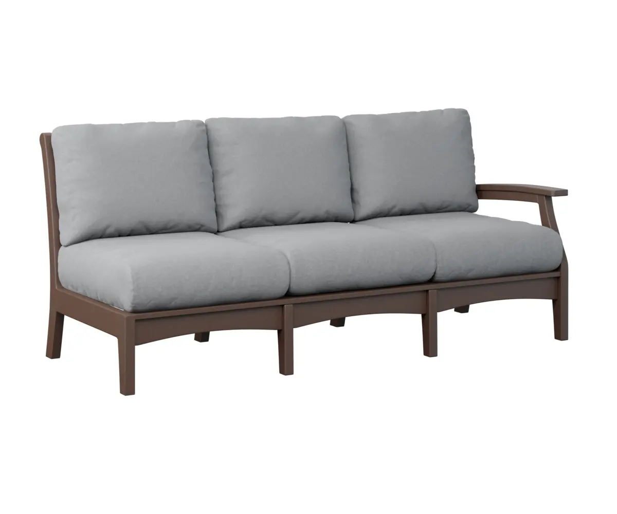 Classic Terrace Left Arm Sectional Sofa Chocolate Brown Poly