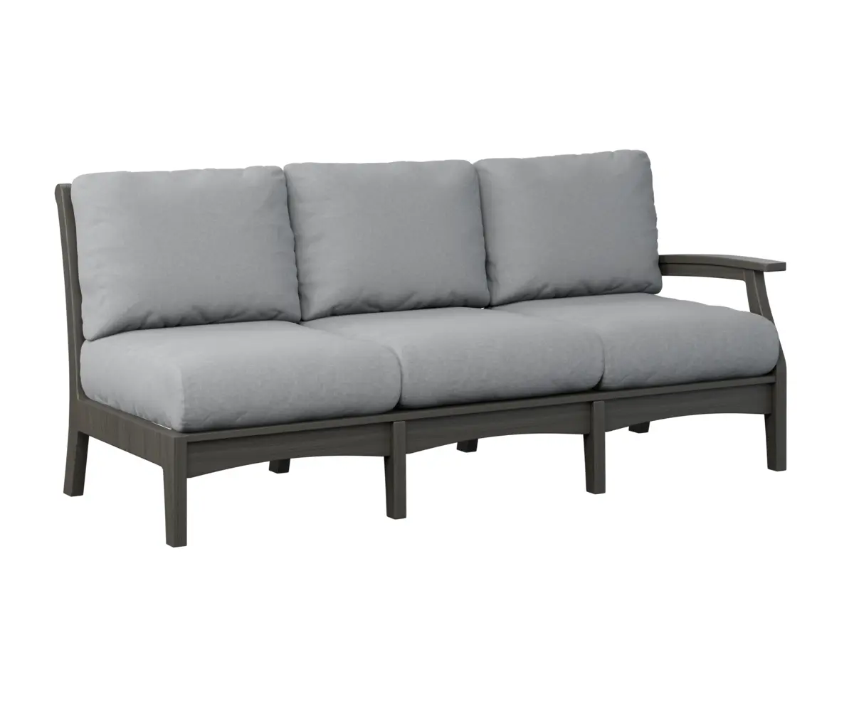 Classic Terrace Left Arm Sectional Sofa Dark Grey Poly