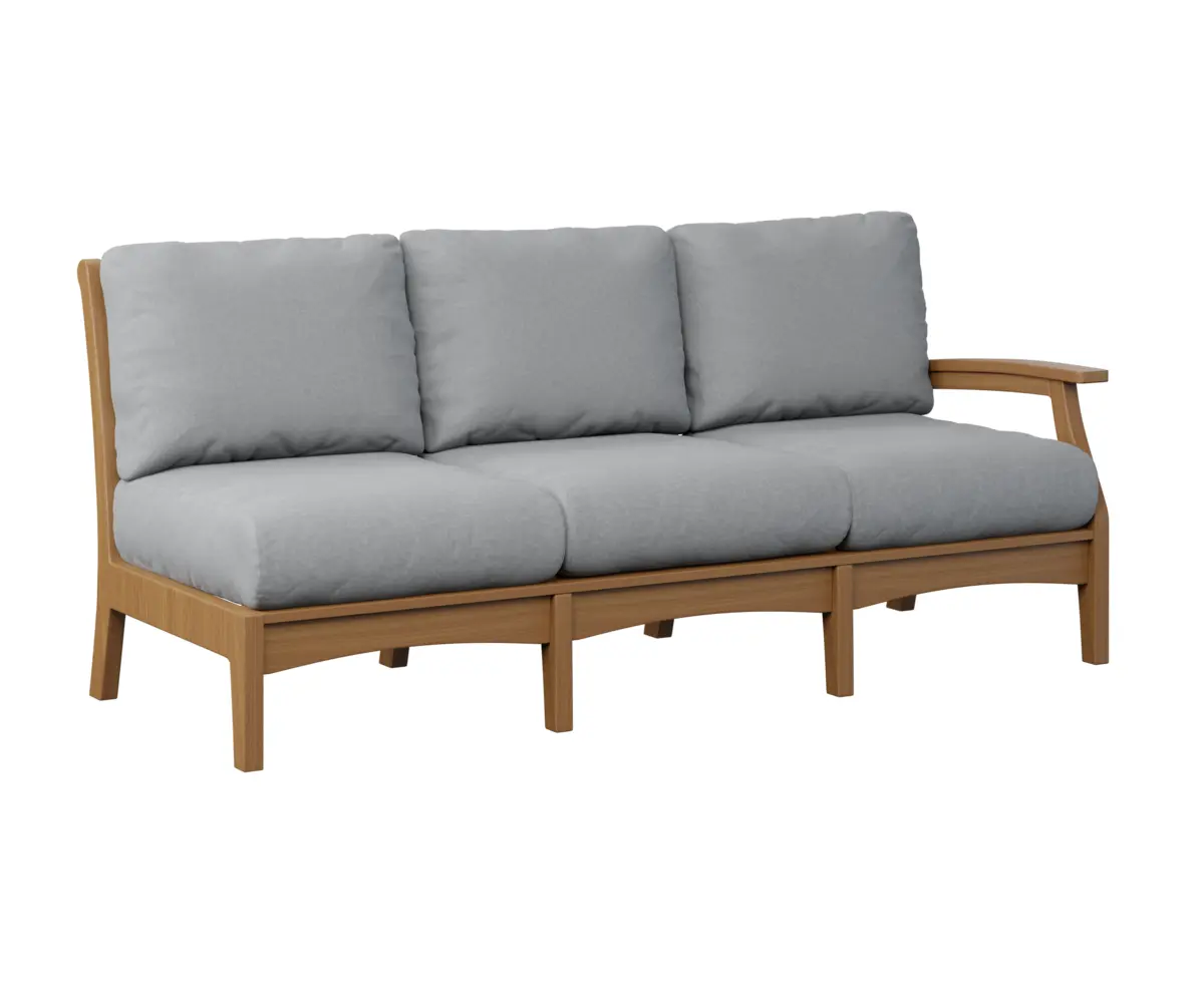 Classic Terrace Left Arm Sectional Sofa Natural Teak Poly