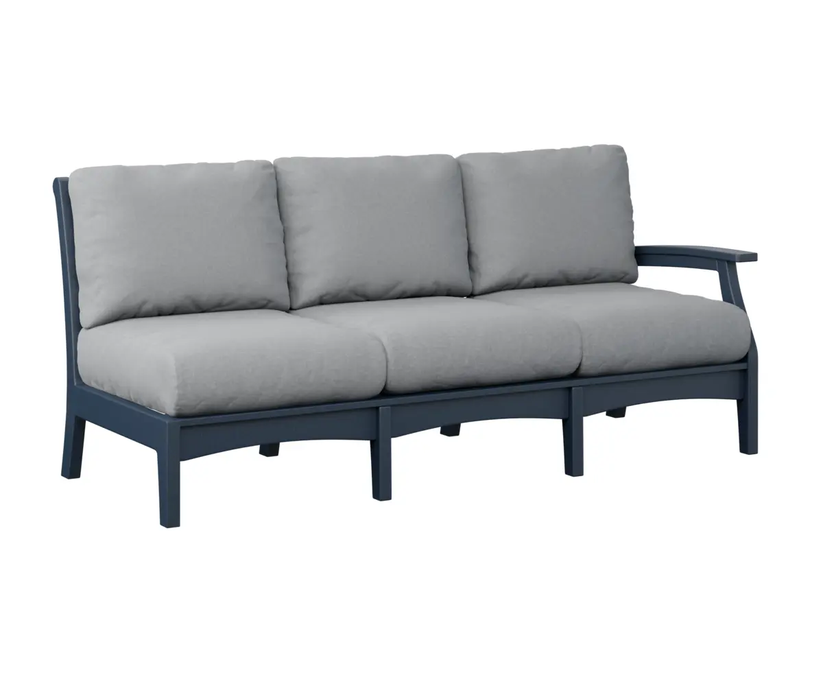 Classic Terrace Left Arm Sectional Sofa Navy Blue Poly