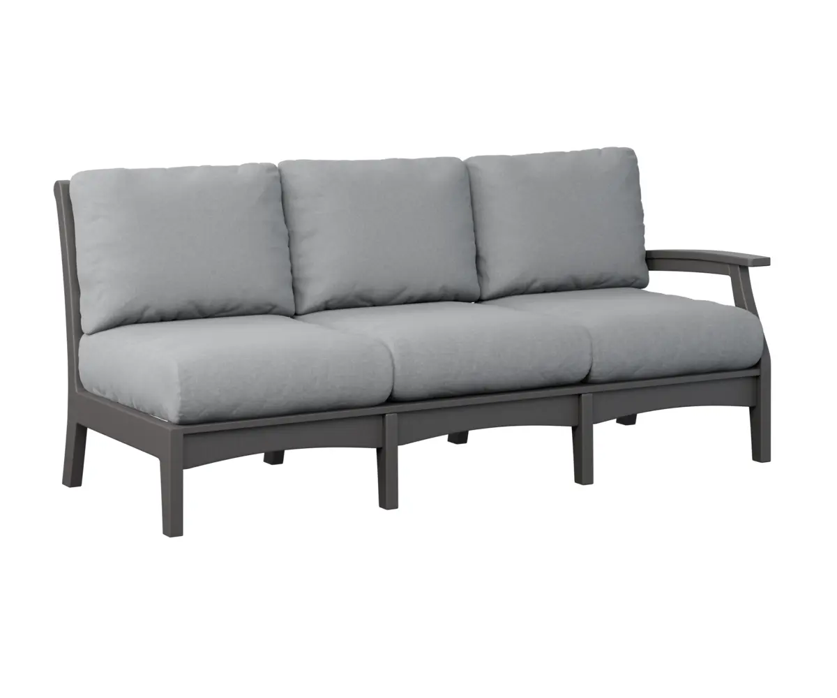 Classic Terrace Left Arm Sectional Sofa Smoke Grey Poly