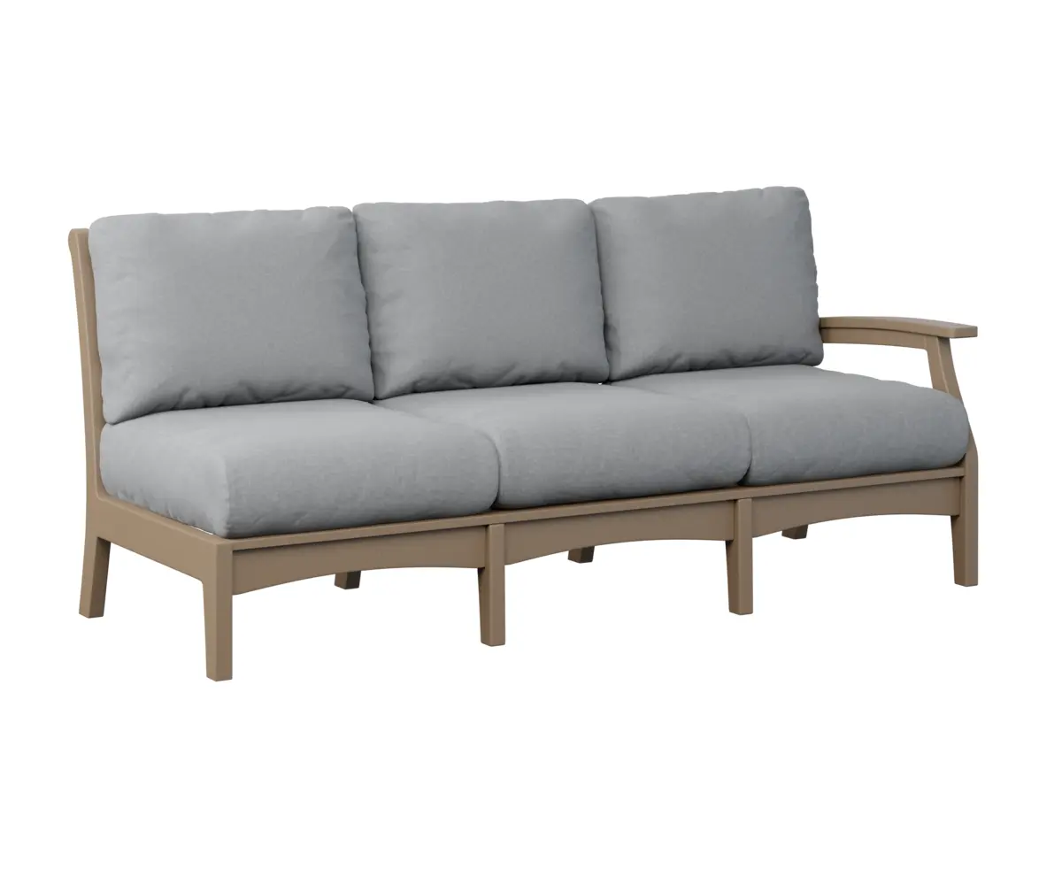 Classic Terrace Left Arm Sectional Sofa Weatherwood Poly