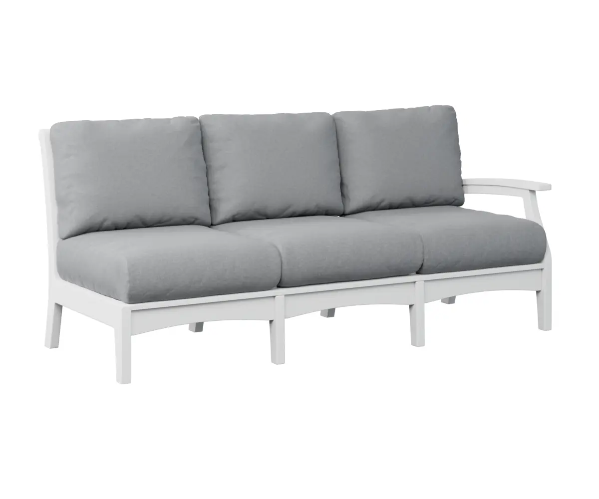 Classic Terrace Left Arm Sectional Sofa White Poly