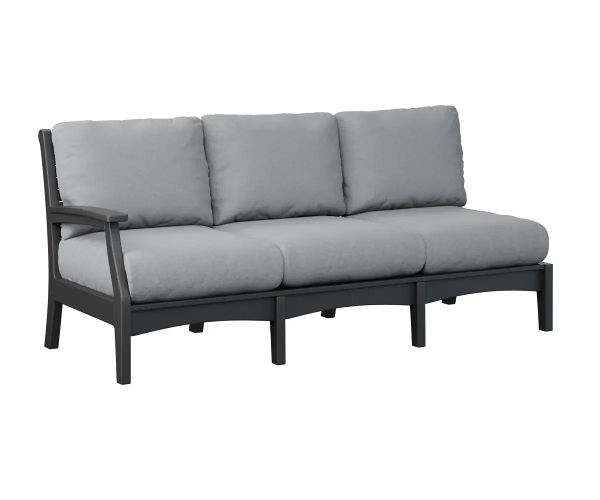Classic Terrace Right Arm Sectional Sofa Black Poly