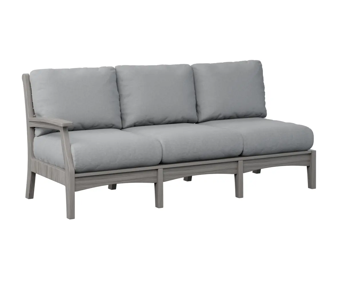 Classic Terrace Right Arm Sectional Sofa Driftwood Grey Poly