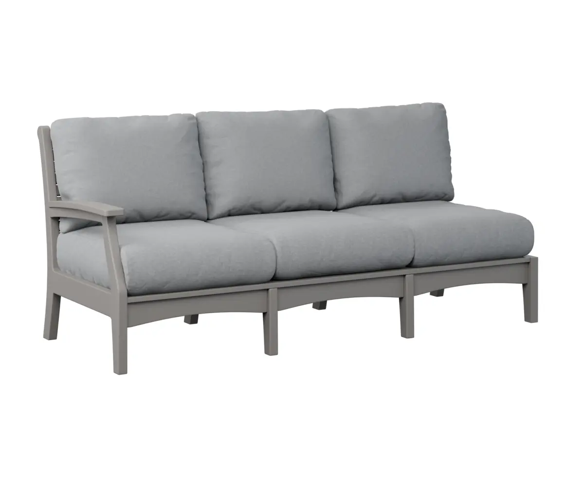 Classic Terrace Right Arm Sectional Sofa Light Grey Poly