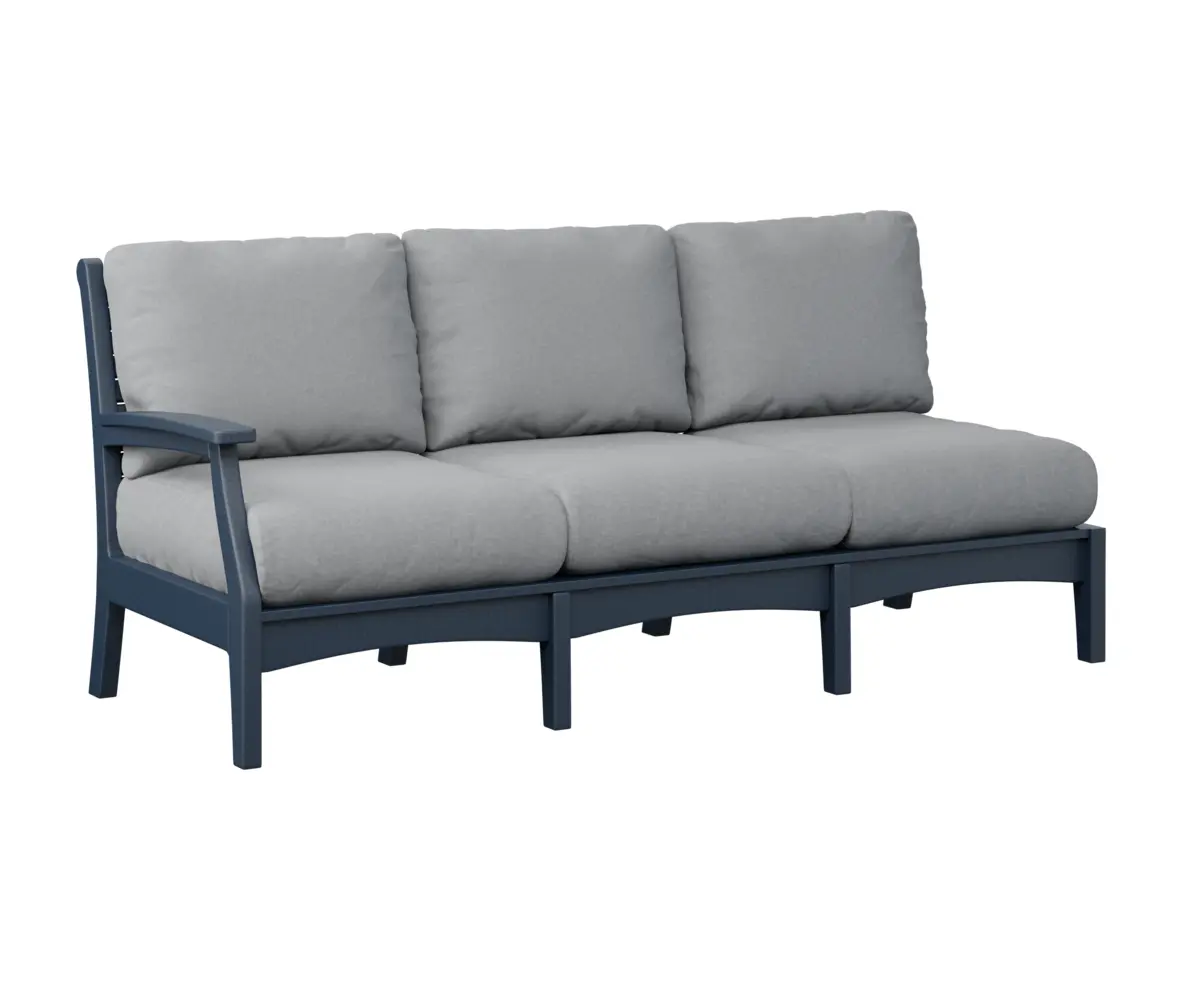Classic Terrace Right Arm Sectional Sofa Navy Blue Poly