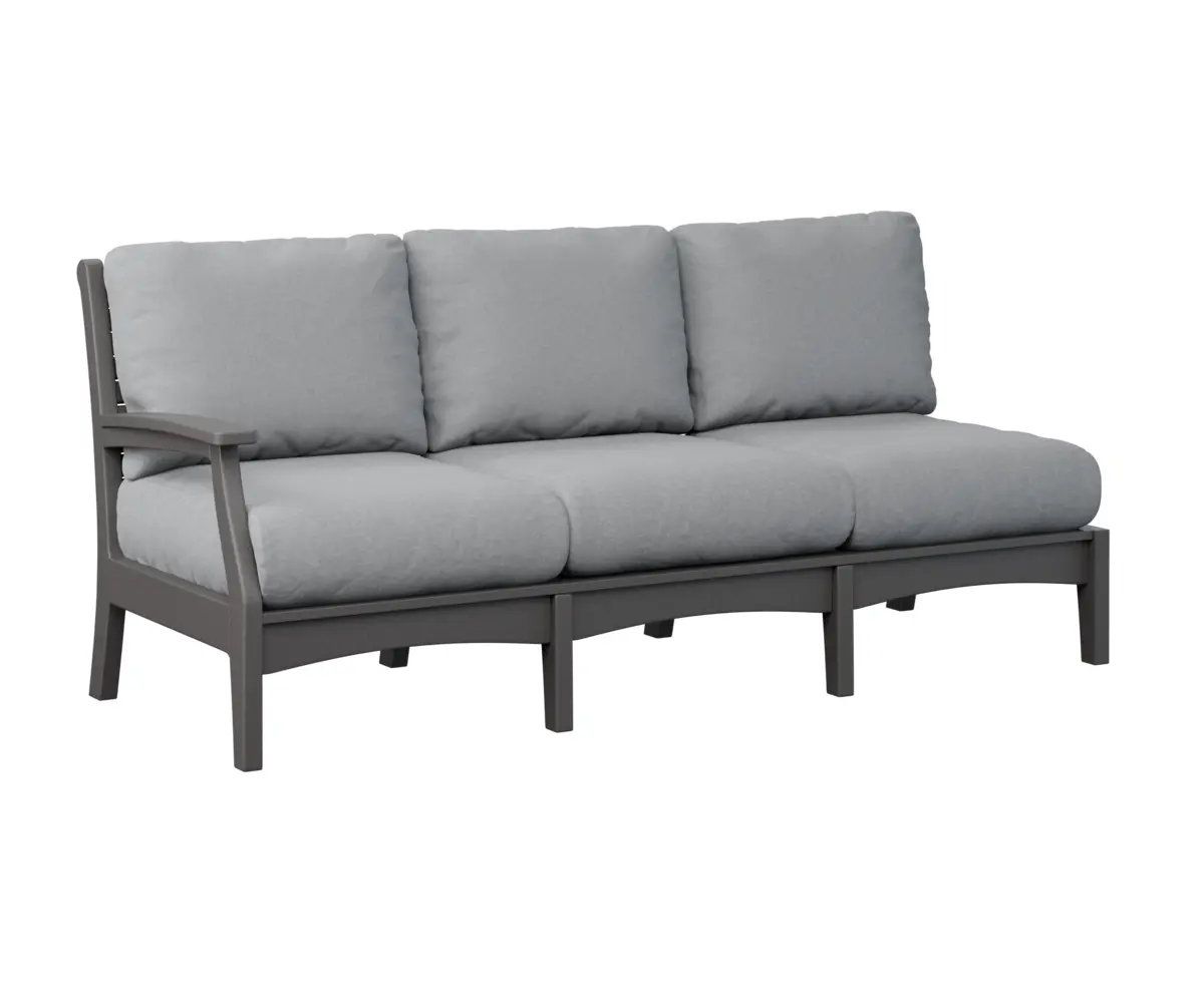 Classic Terrace Right Arm Sectional Sofa Smoke Grey Poly