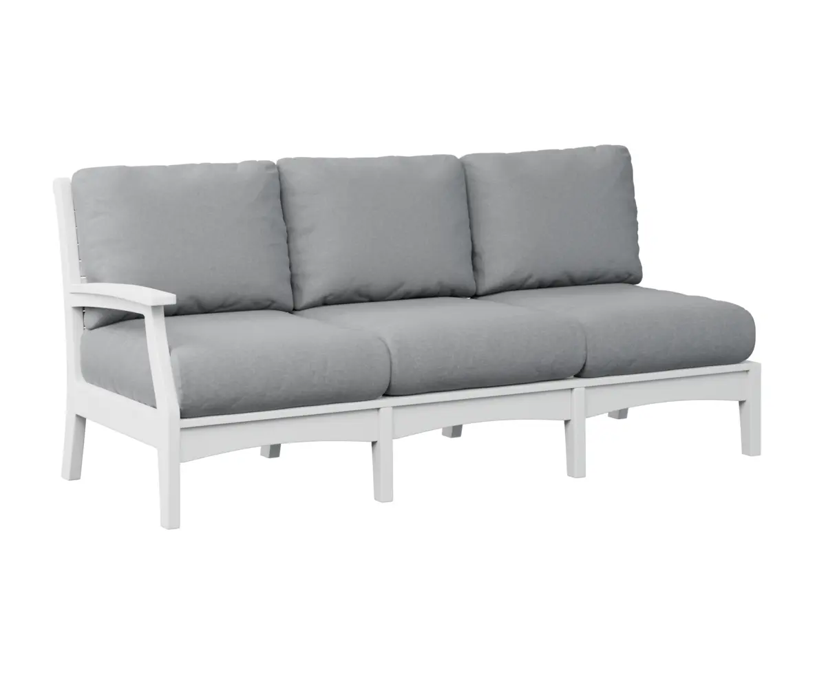 Classic Terrace Right Arm Sectional Sofa White Poly
