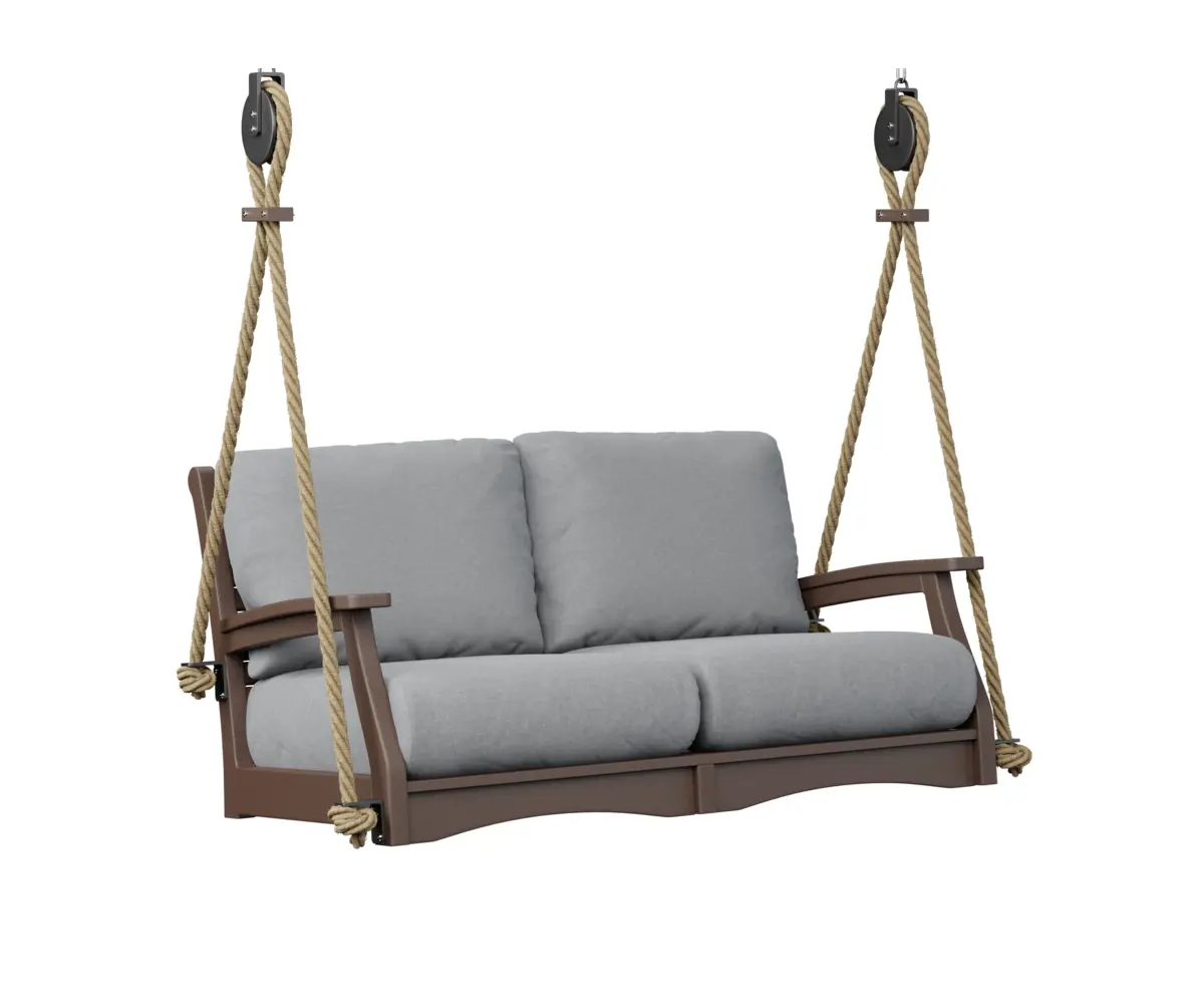 Classic Terrace Loveseat Swing Chocolate Brown Poly