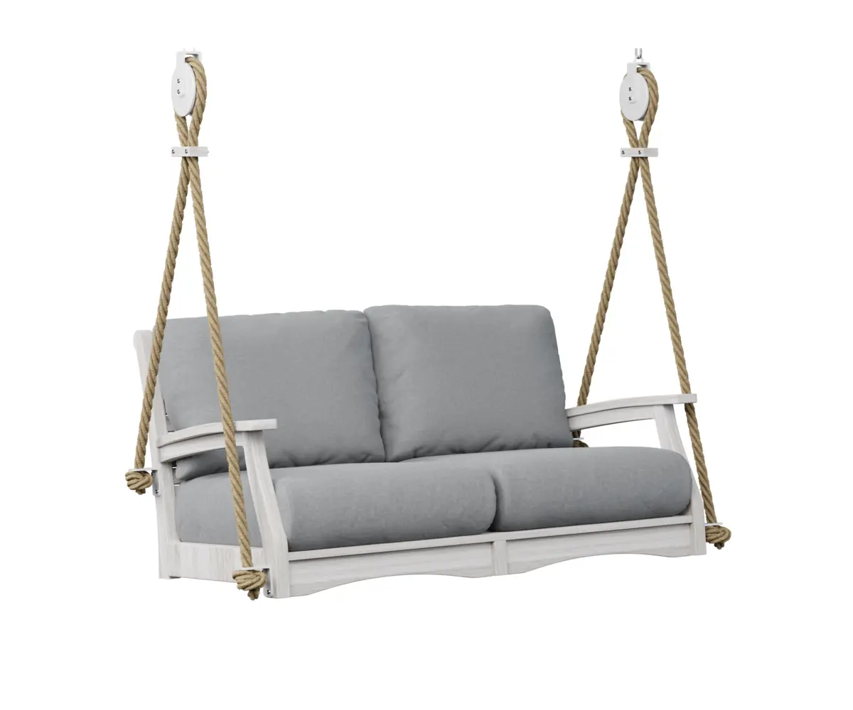 Classic Terrace Loveseat Swing Seashell Poly
