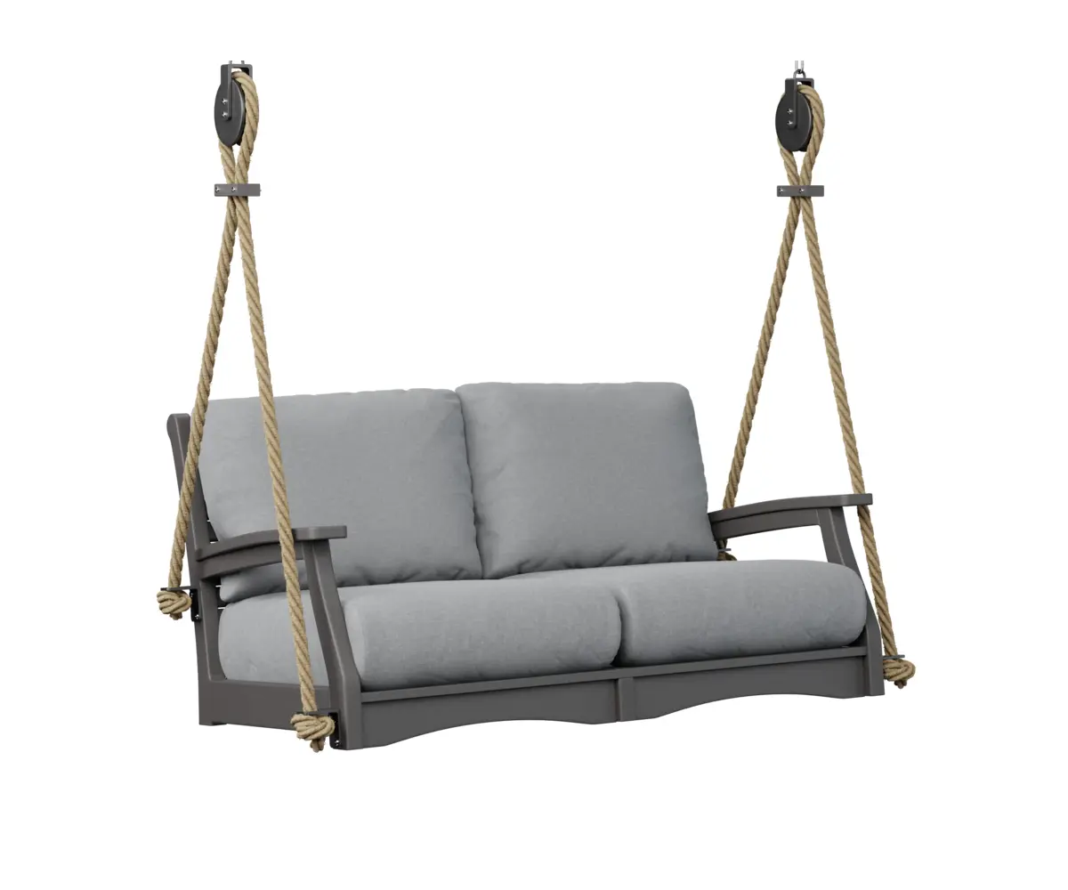 Classic Terrace Loveseat Swing Smoke Grey Poly