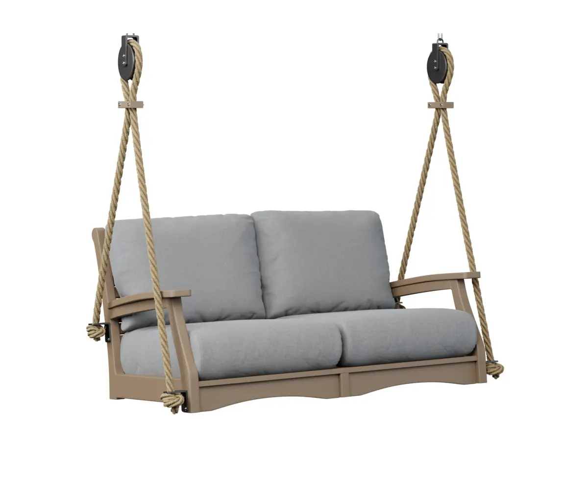 Classic Terrace Loveseat Swing Weatherwood Poly