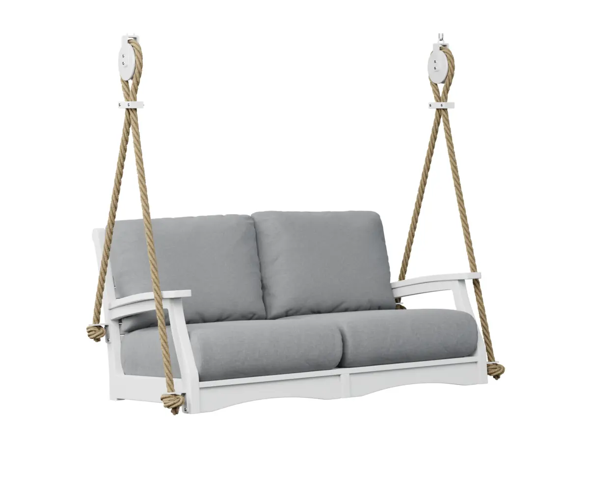 Classic Terrace Loveseat Swing White Poly