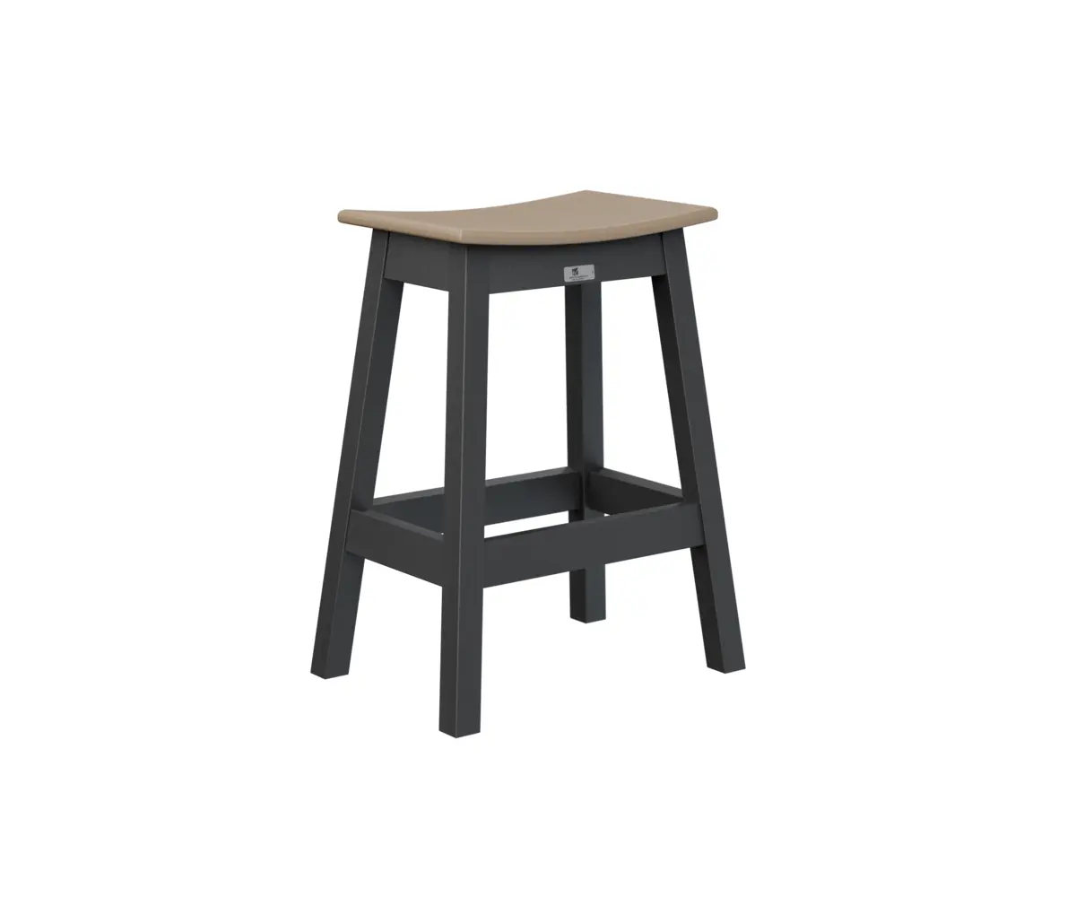 Saddle Counter Stool Weatherwood Black