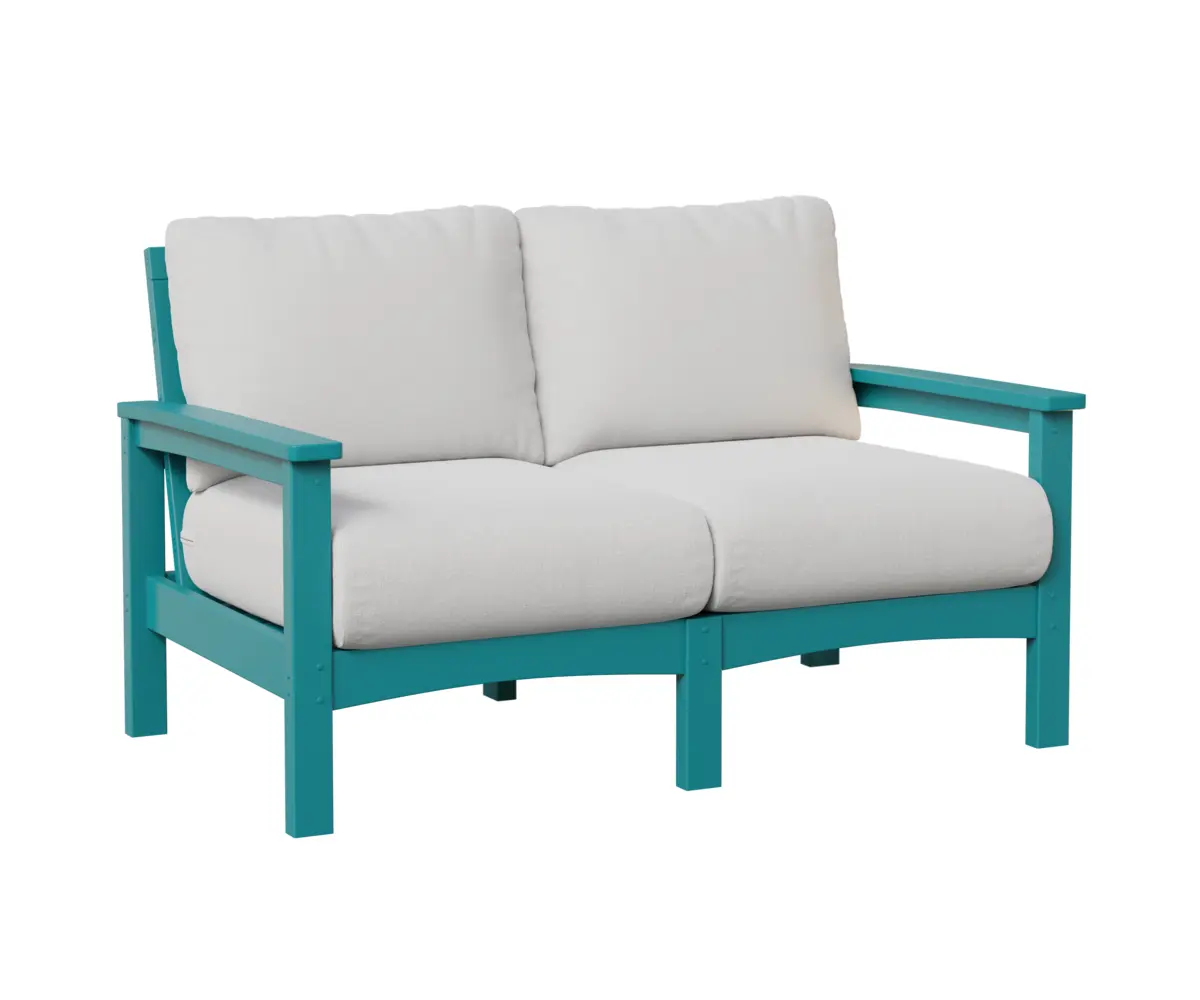 Camden Loveseat Aruba Blue White Cushion