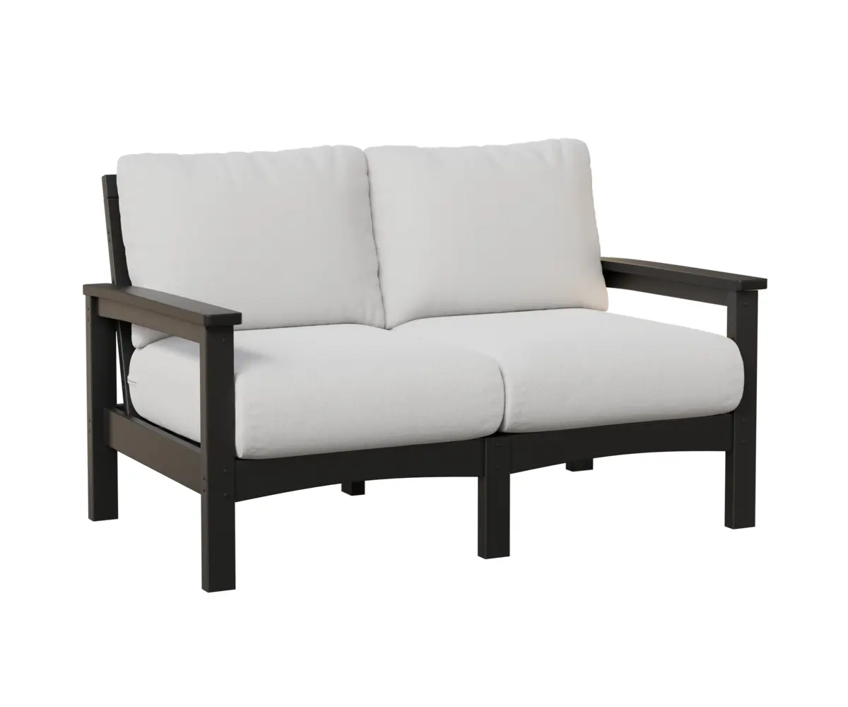 Camden Loveseat Black White Cushion