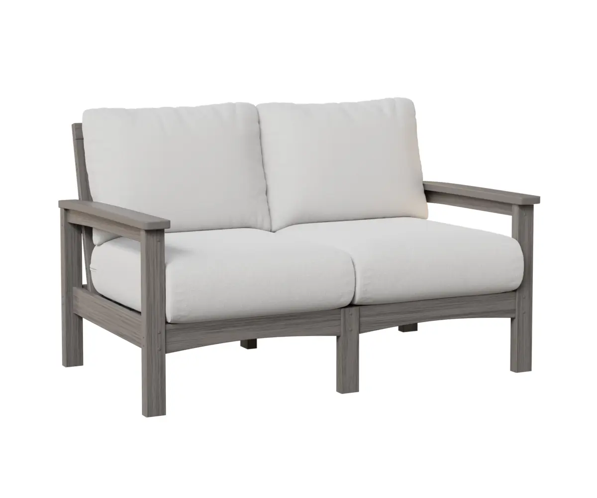 Camden Loveseat Driftwood Grey White Cushion