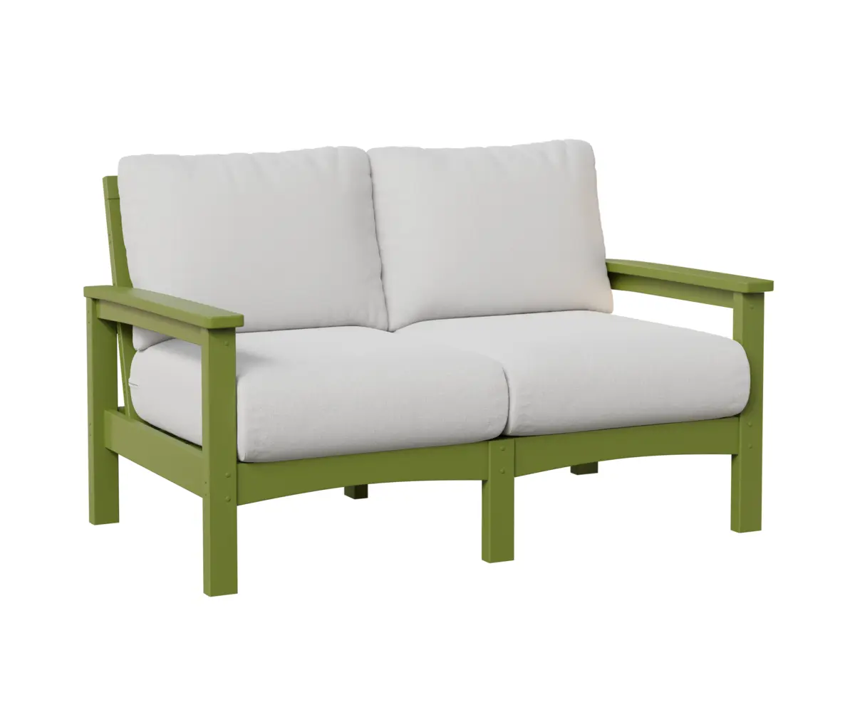 Camden Loveseat Kiwi Green White Cushion