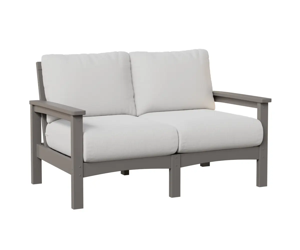 Camden Loveseat Light Grey White Cushion