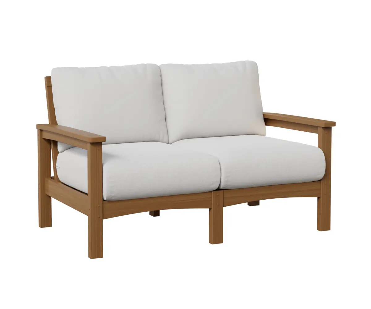 Camden Loveseat Natural Teak White Cushion
