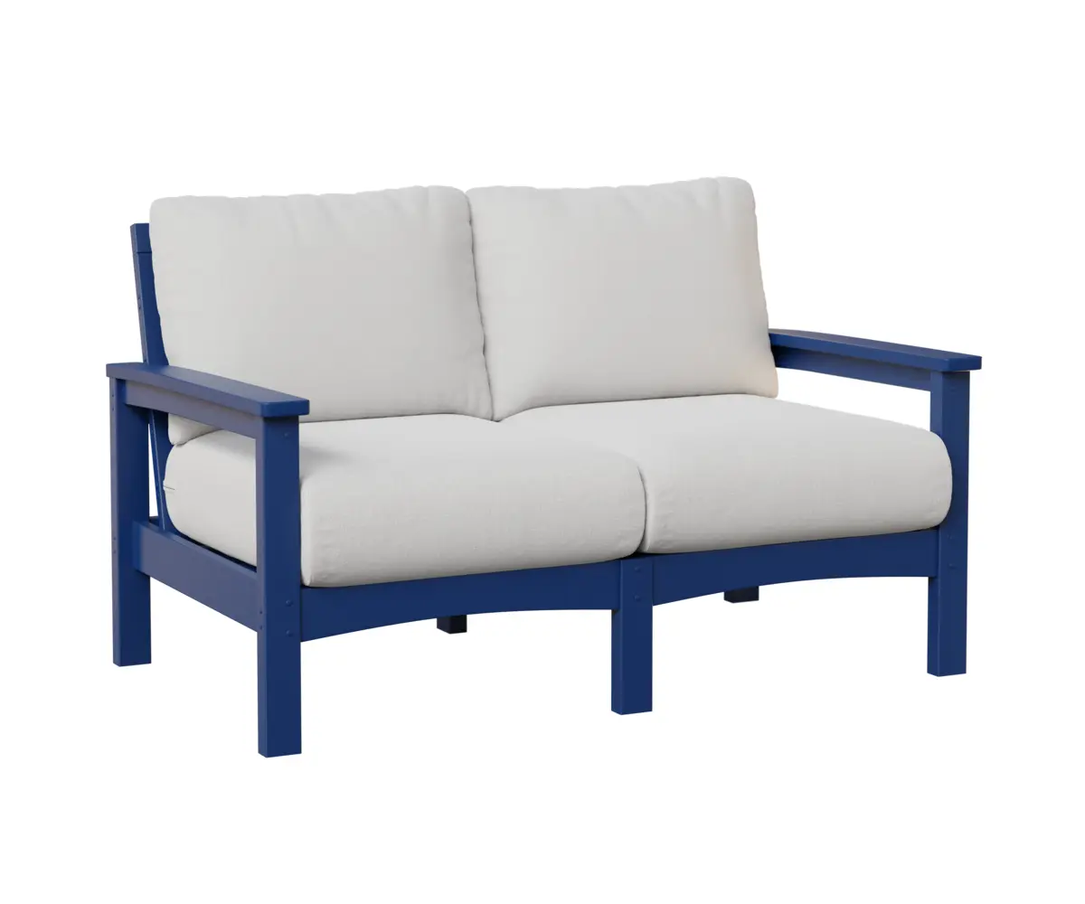 Camden Loveseat Pacific Blue White Cushion