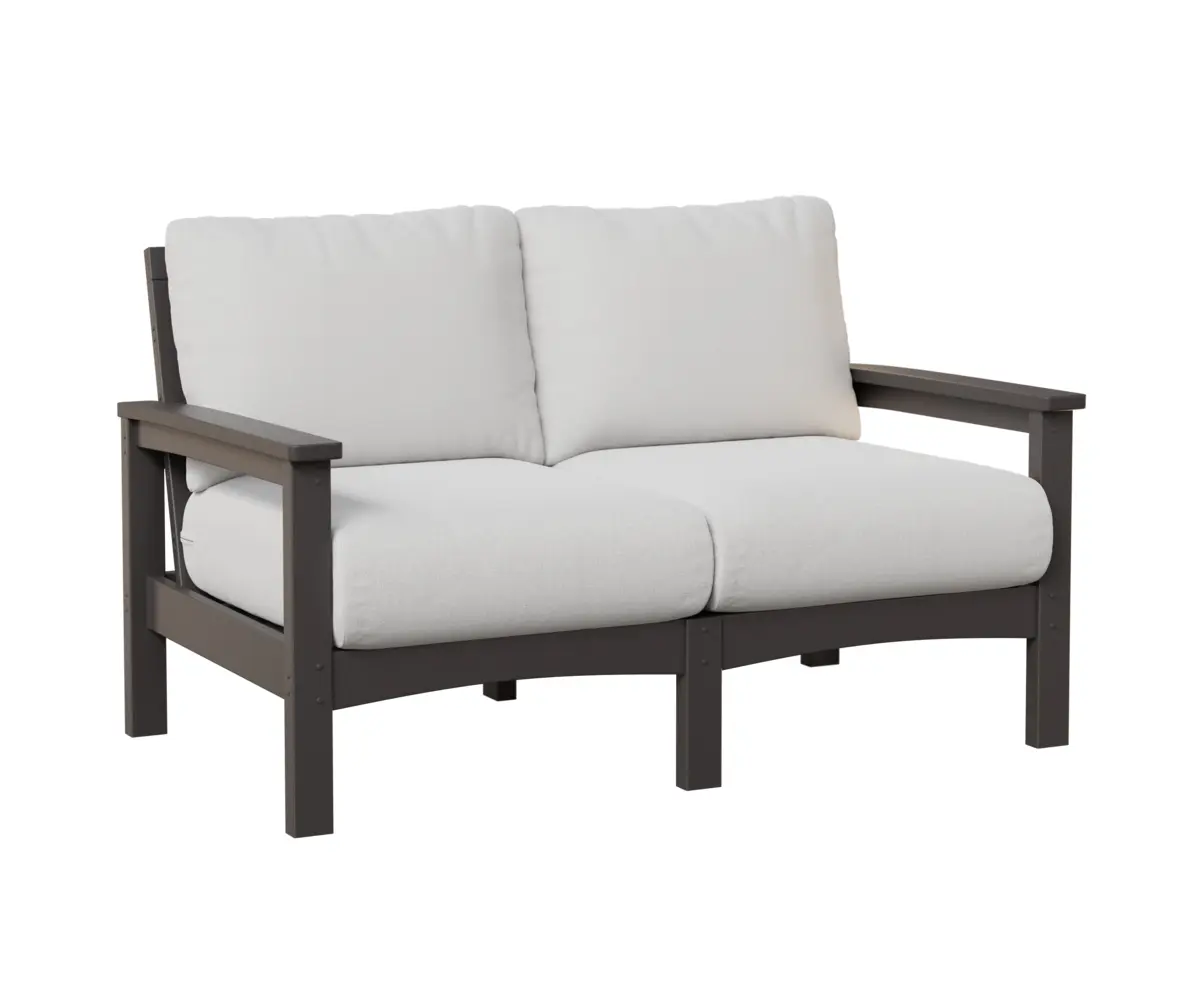 Camden Loveseat Smoke Grey White Cushion
