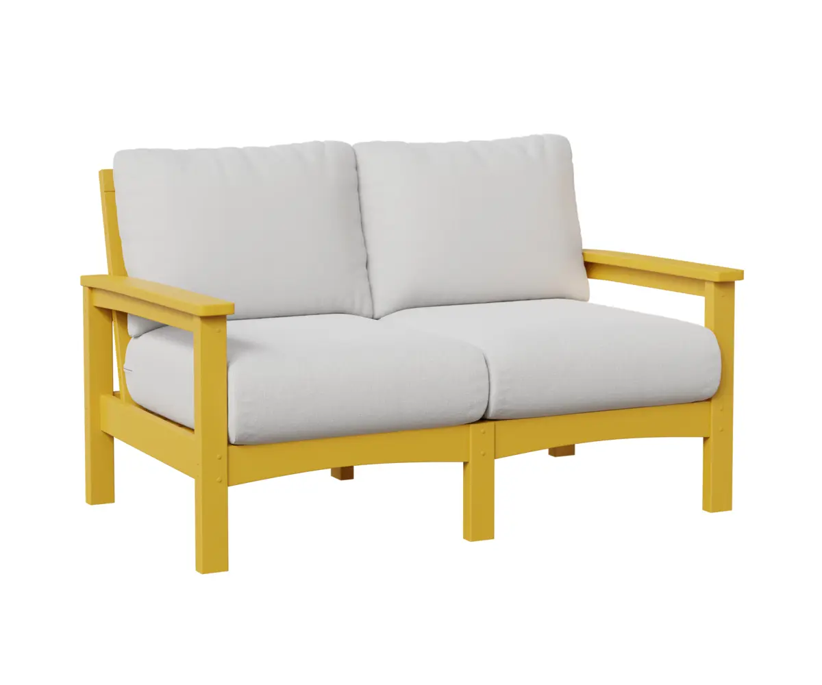 Camden Loveseat Sunburst Yellow White Cushion