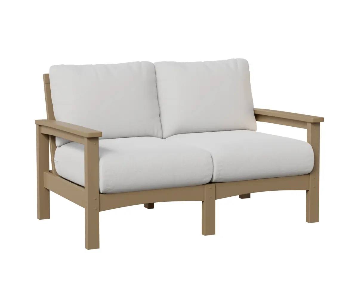 Camden Loveseat Weatherwood White Cushion