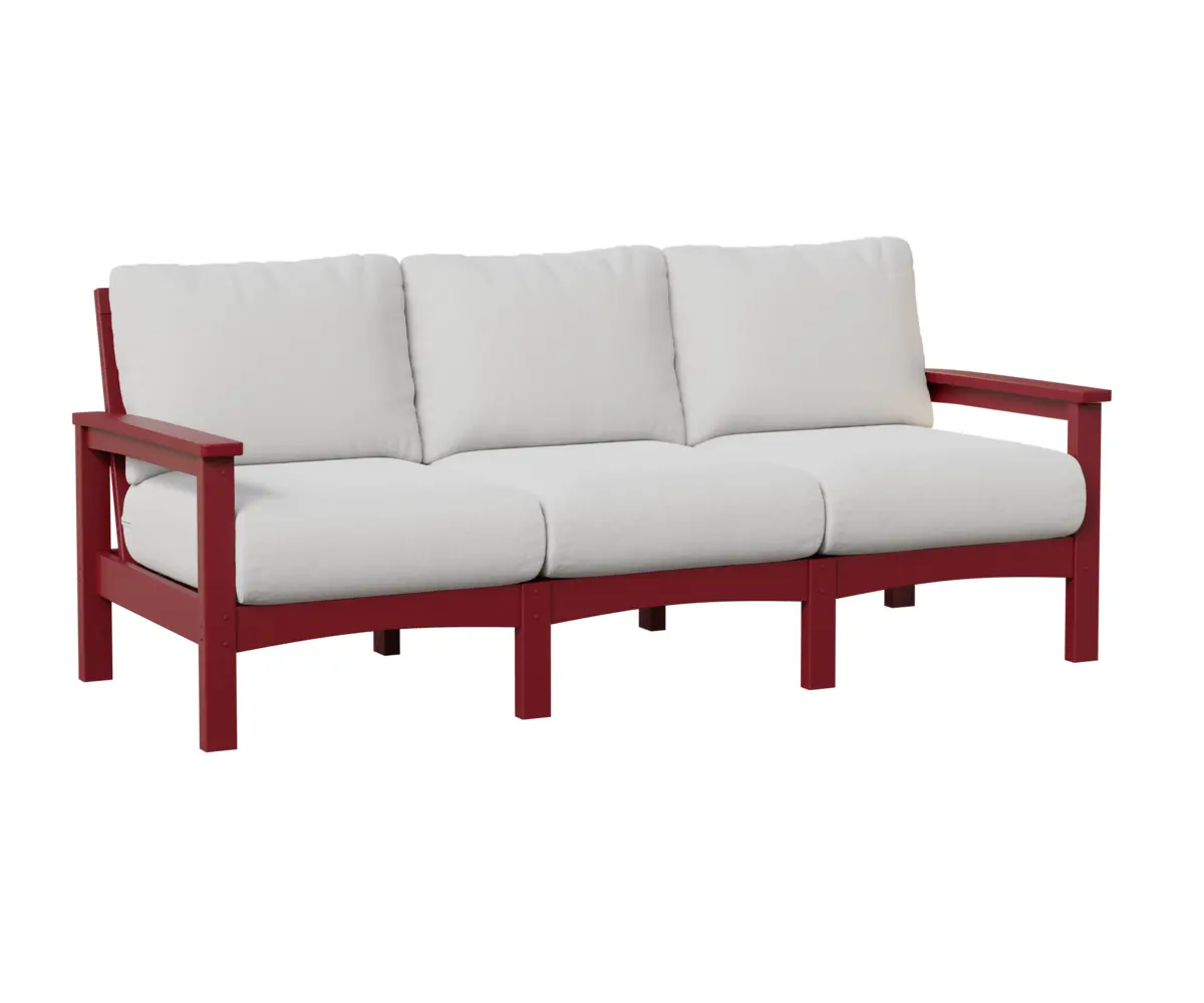 Camden Sofa Scarlet Red White Cushion