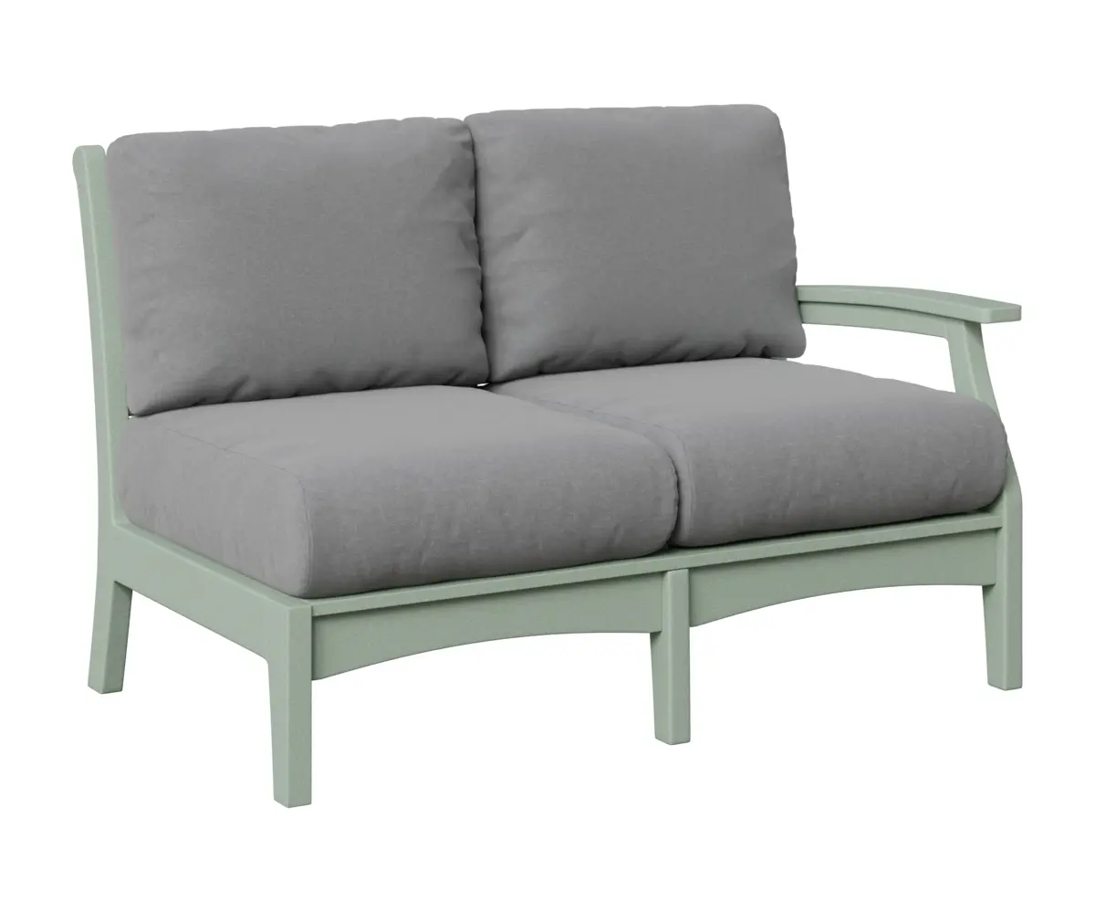 Classic Terrace Left Arm Sectional Loveseat Sea Foam
