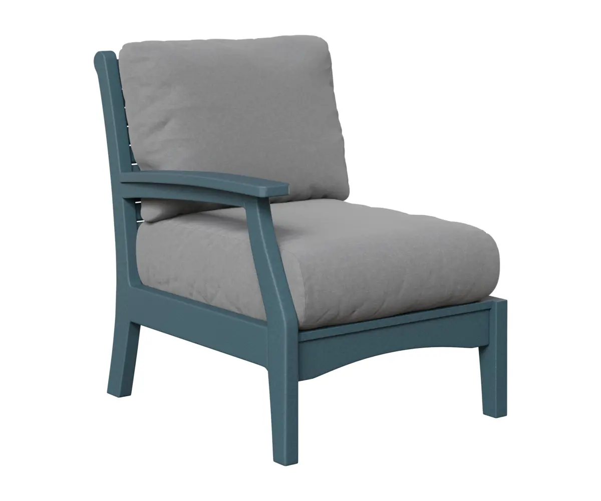 Classic Terrace Right Arm Sectional Club Chair Slate