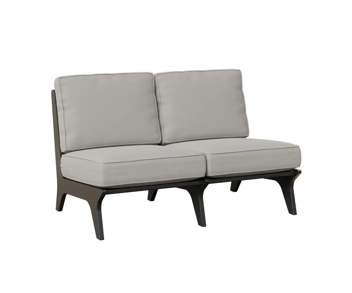 Hartley Loveseat Mgp Matte Black Cushion Blend Linen