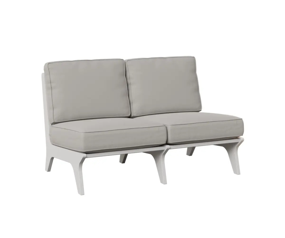 Hartley Loveseat Mgp Matte White Cushion Blend Linen